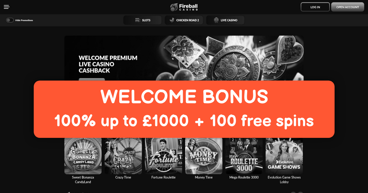 Fireball Casino welcome bonus