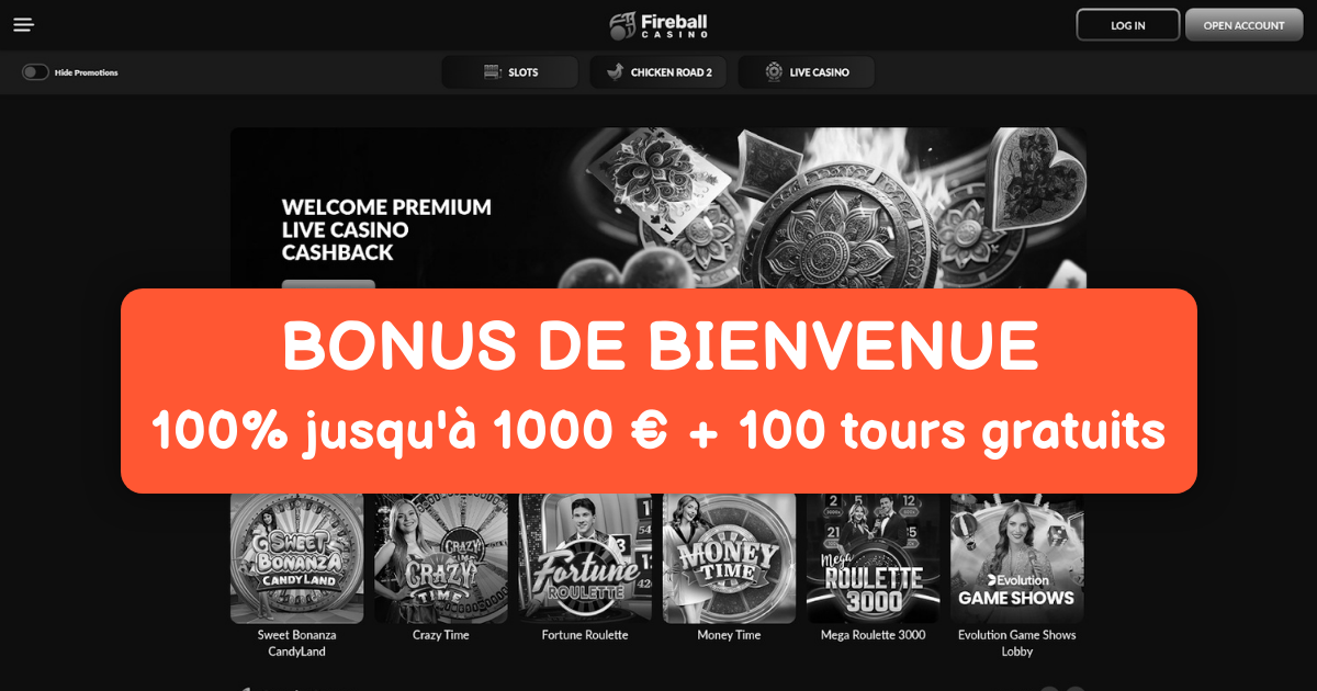 Fireball Casino welcome bonus